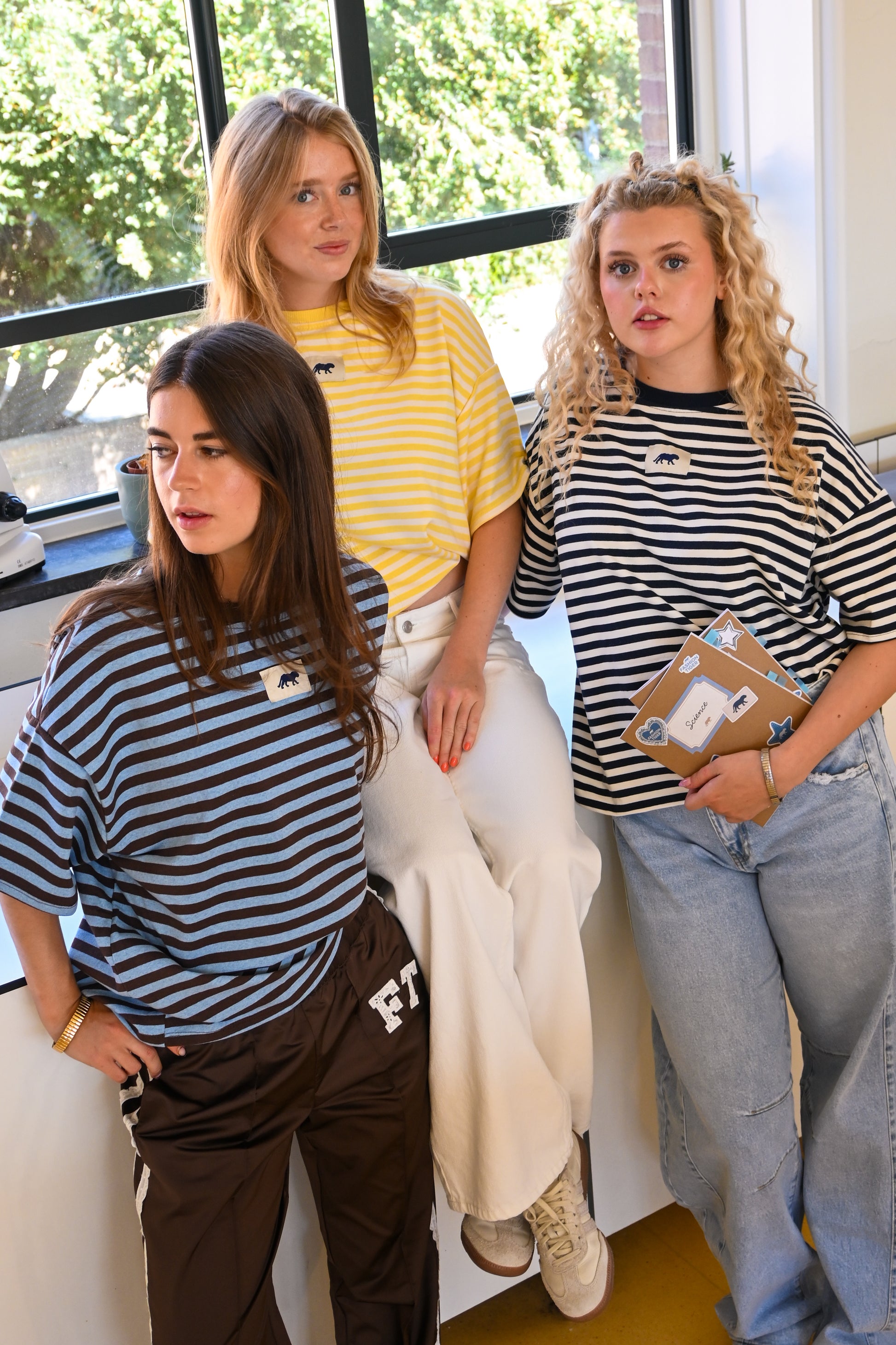 T-shirt rayé Tiger - brun/bleu