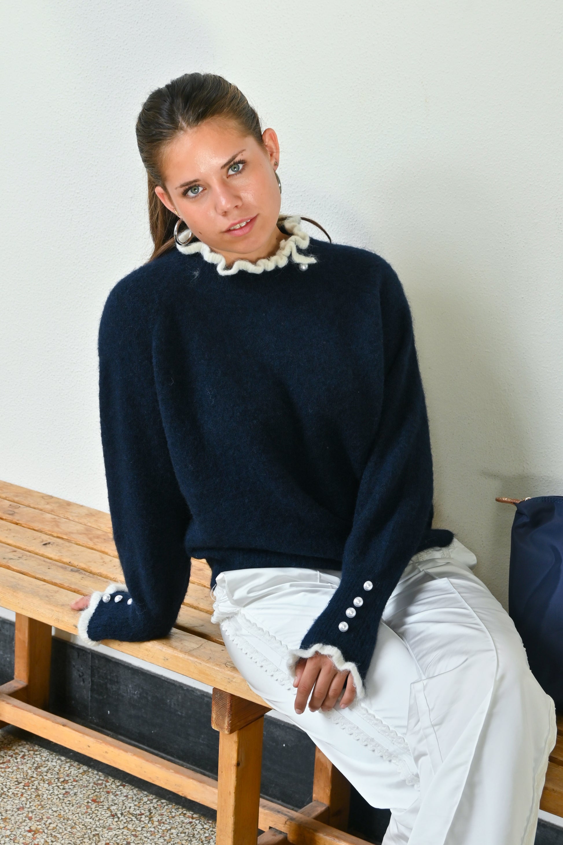 Blair pearl knit - navy