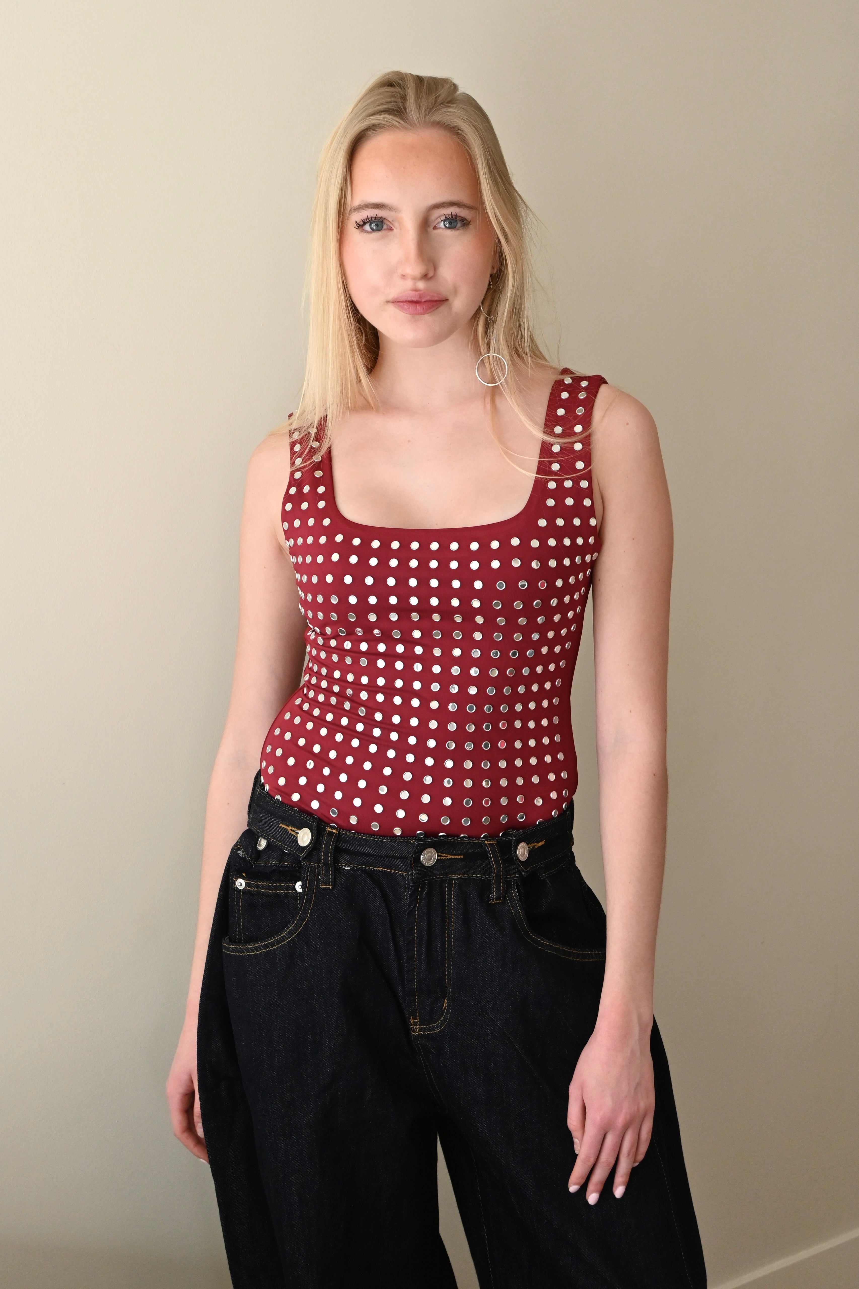 Amelie studded body - bordeaux - Fashiontiger 1