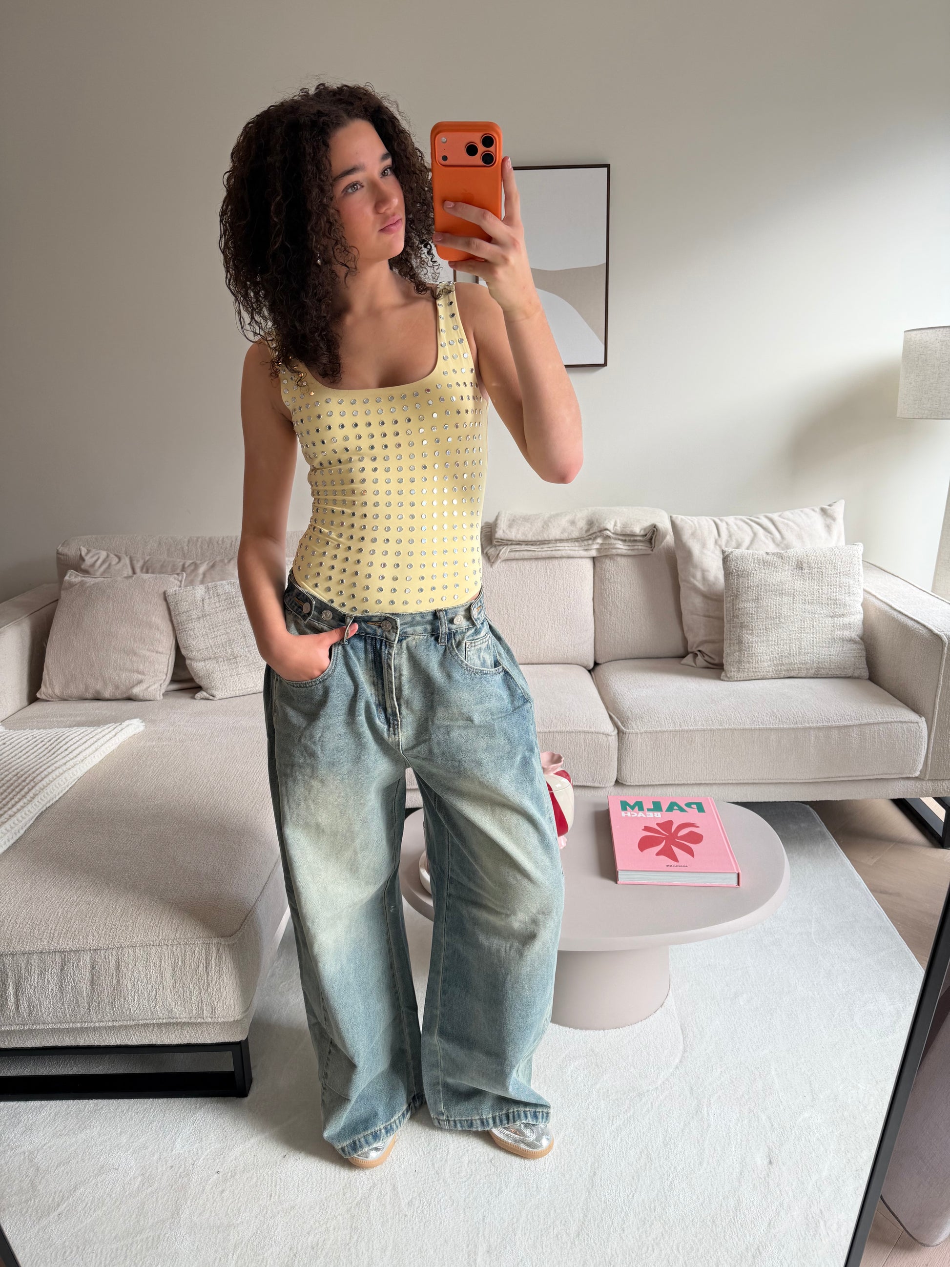 Amelie studded body - pale yellow - Fashiontiger 4