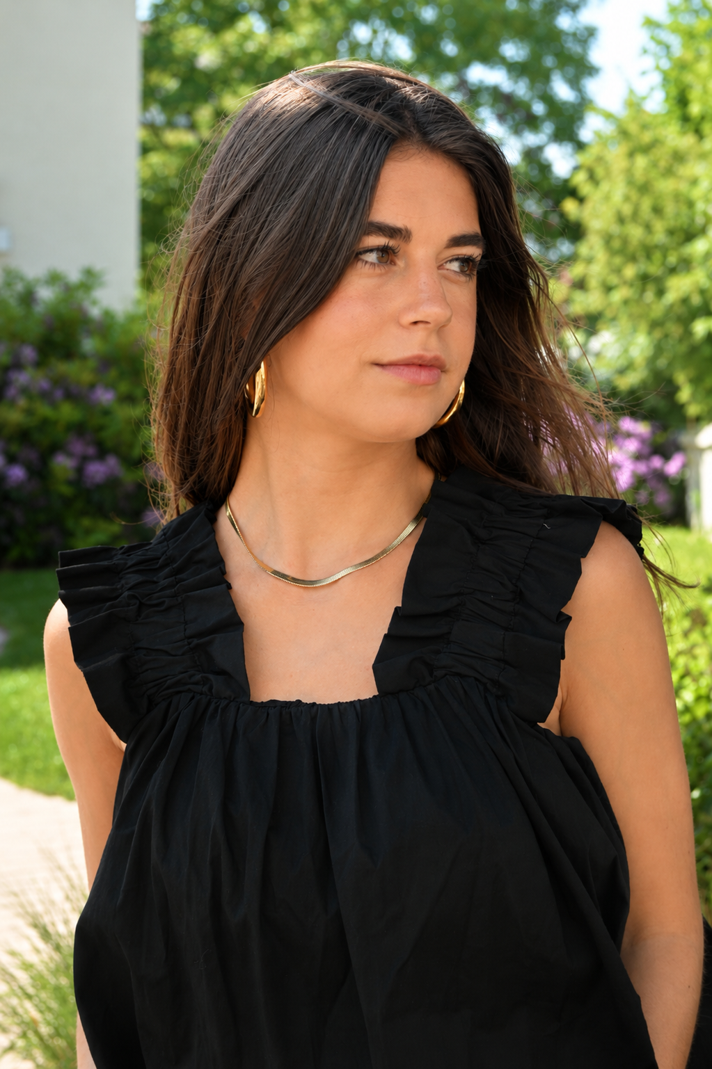 Basic flat necklace - goud