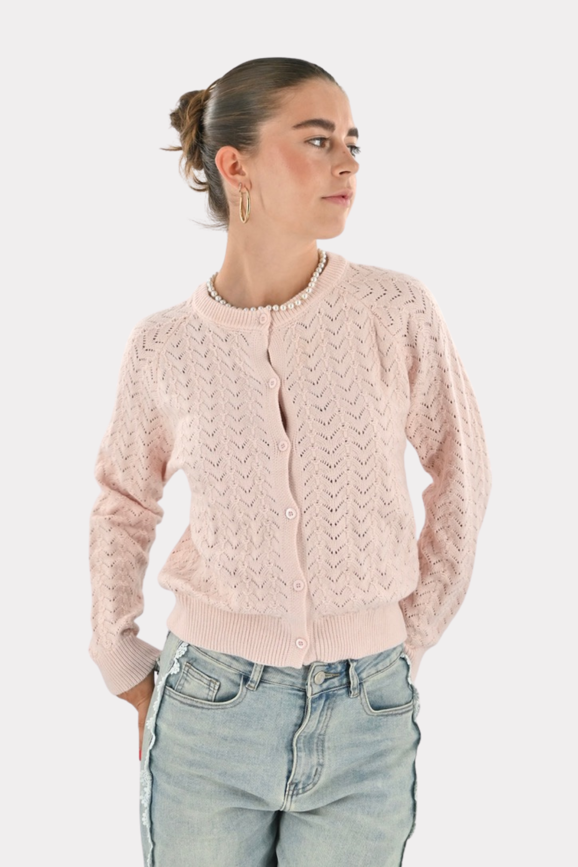 Bo cardigan - roze - fashiontiger 5