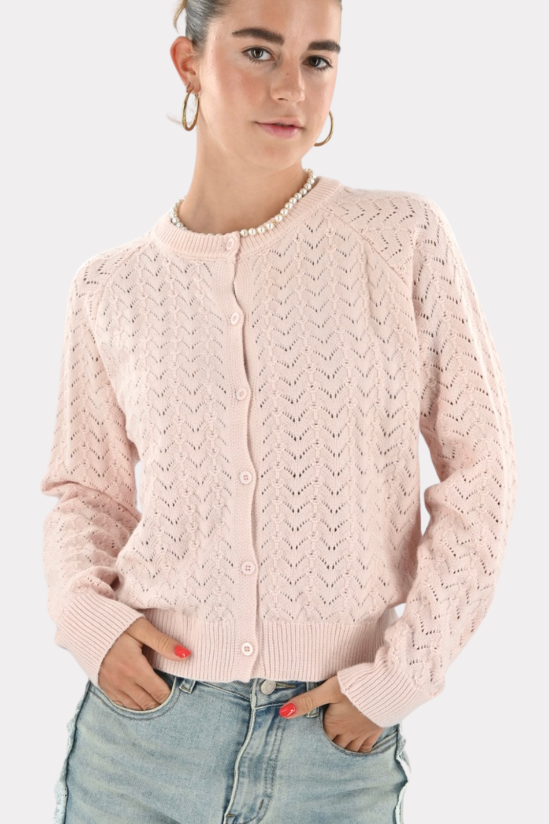 Bo cardigan - roze - fashiontiger 6
