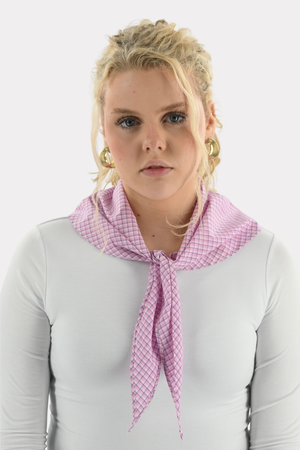 Écharpe à carreaux - rose - Fashiontiger 1
