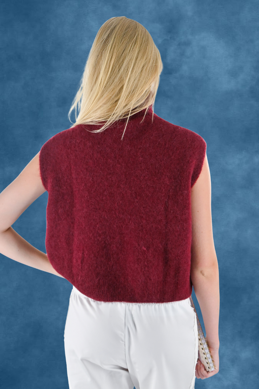 Pull en maille cosy à col montant - bordeaux - Fashiontiger 7