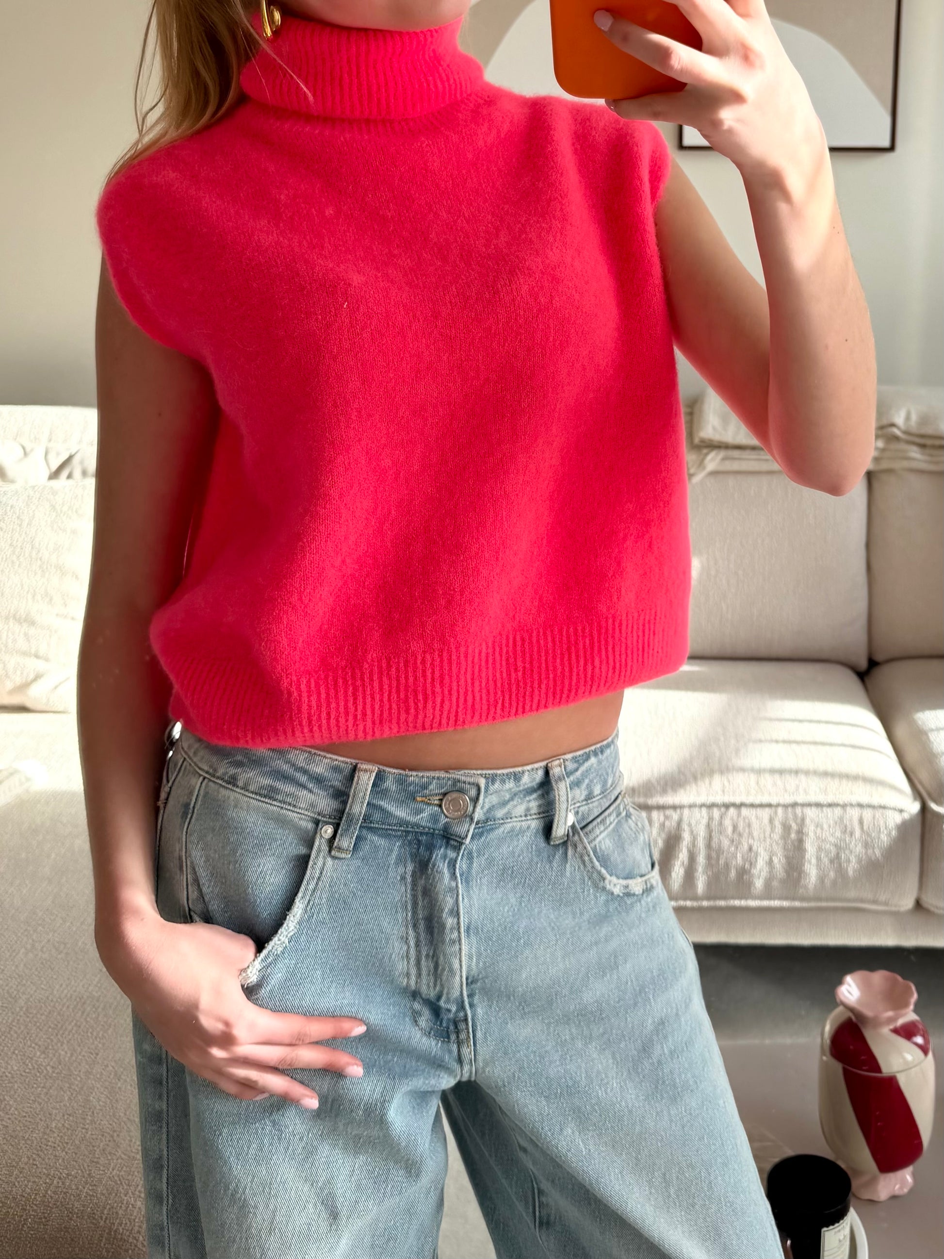 Cozy high knit - coral - Fashiontiger 5