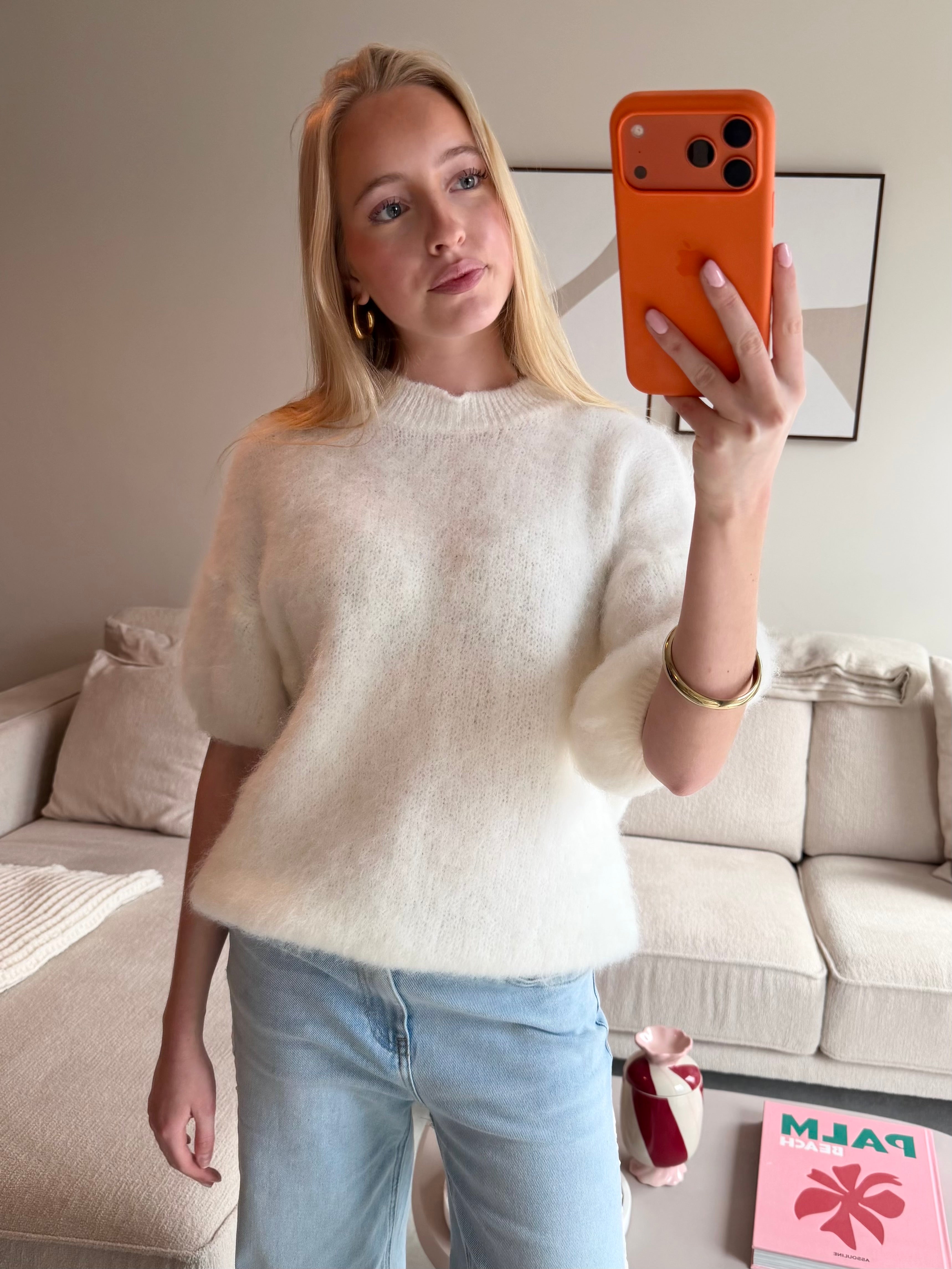 Faye knit short sleeve - wit