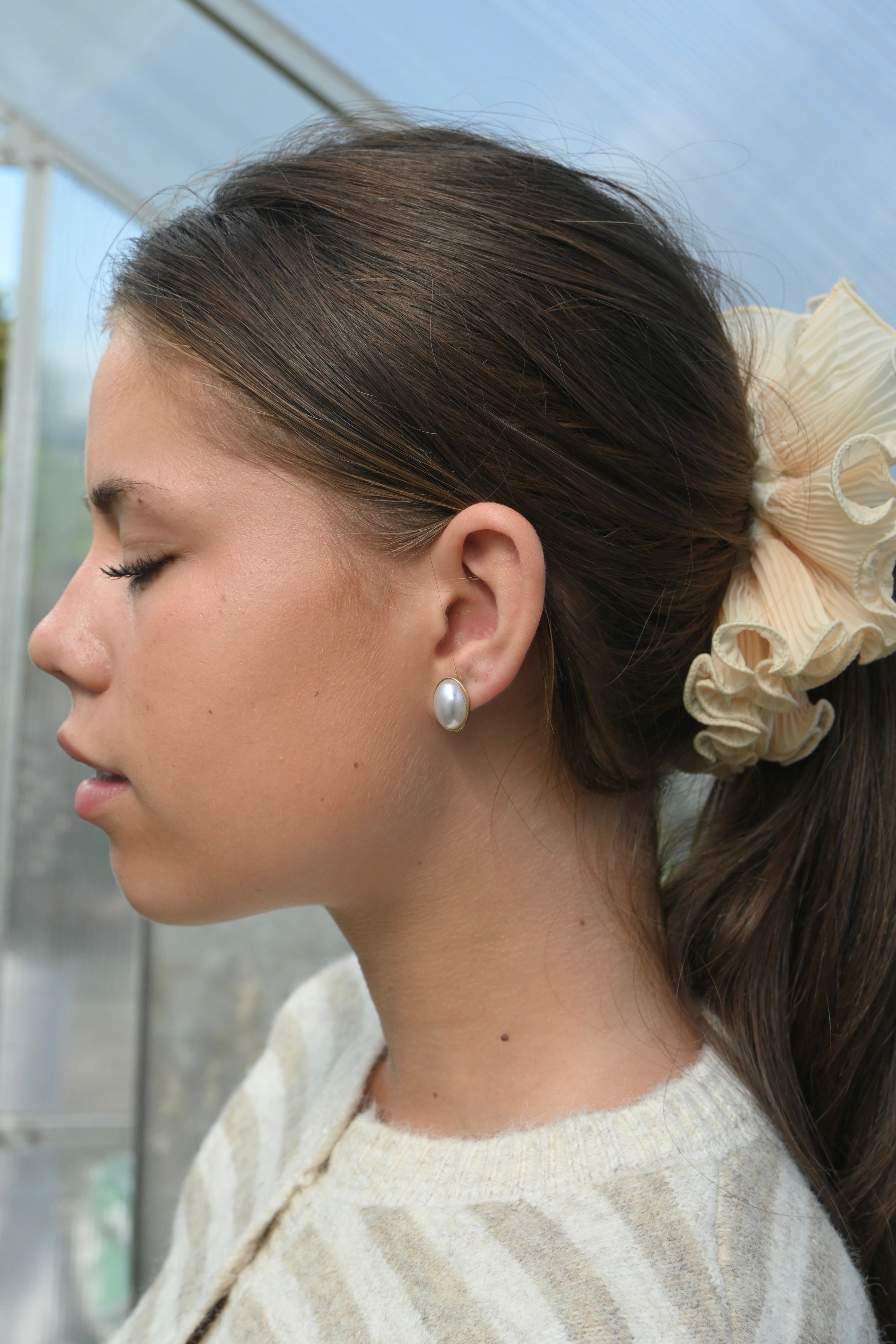 Vintage pearl earrings - goud