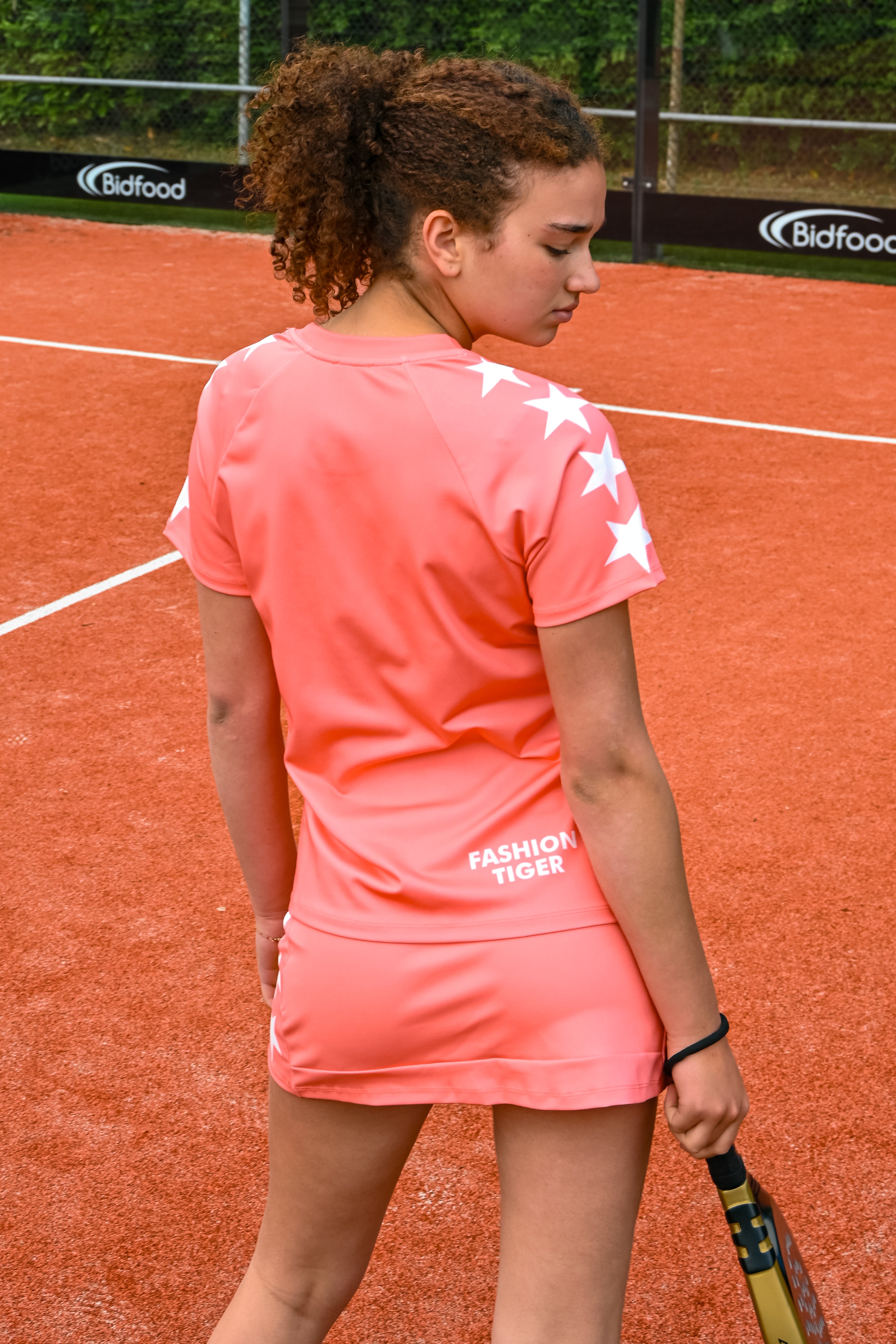 Starry sports skirt - coral