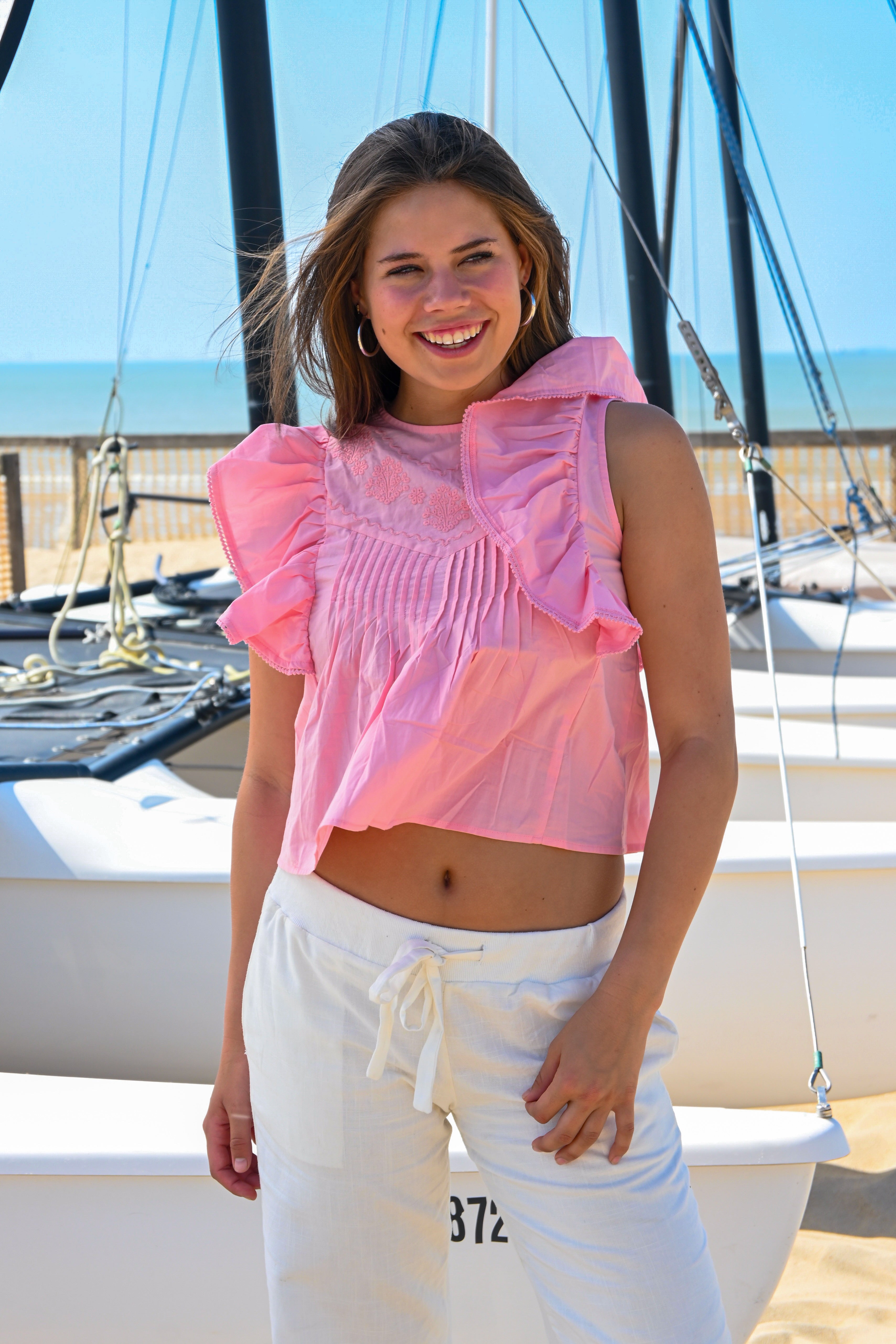 Tropical blouse - baby pink