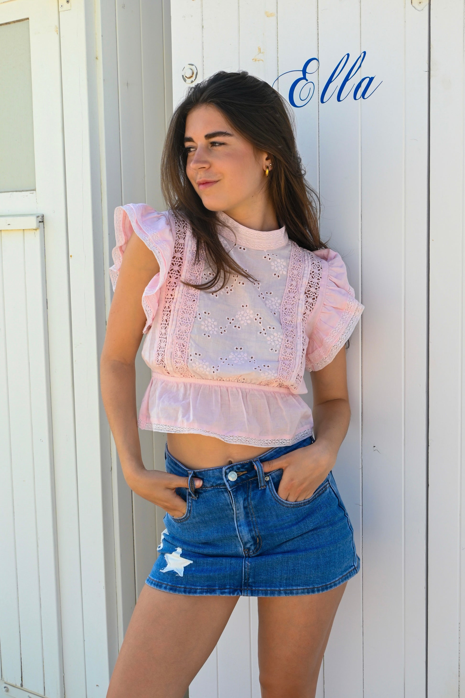 Sweet blossom blouse - baby roze