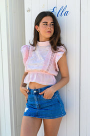 Sweet blossom blouse - baby roze