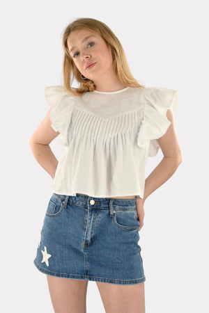 Skort en denim étoilé - bleu/blanc - Fashiontiger 8