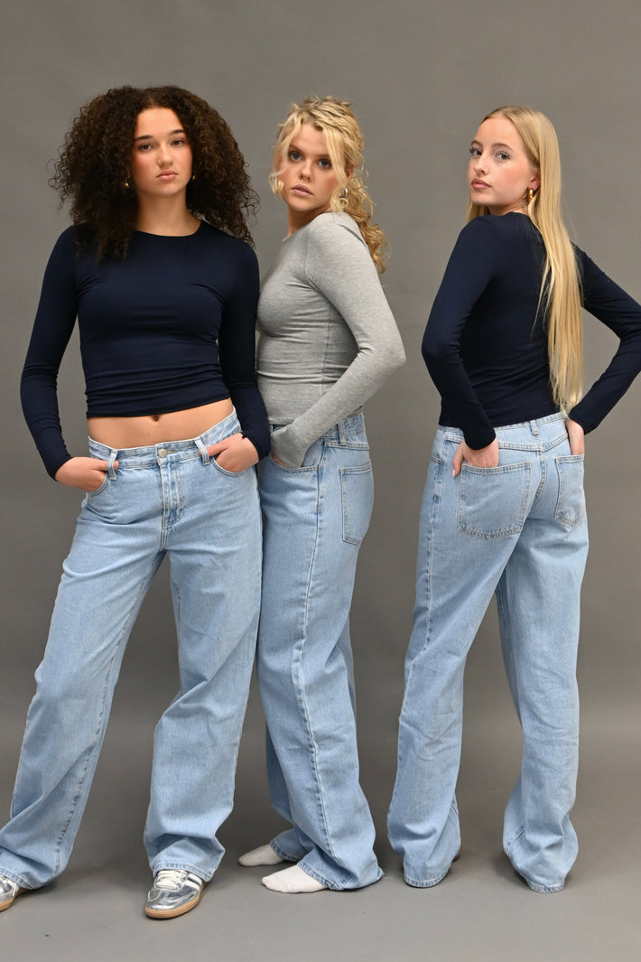 Jeans coupe large classique - bleu