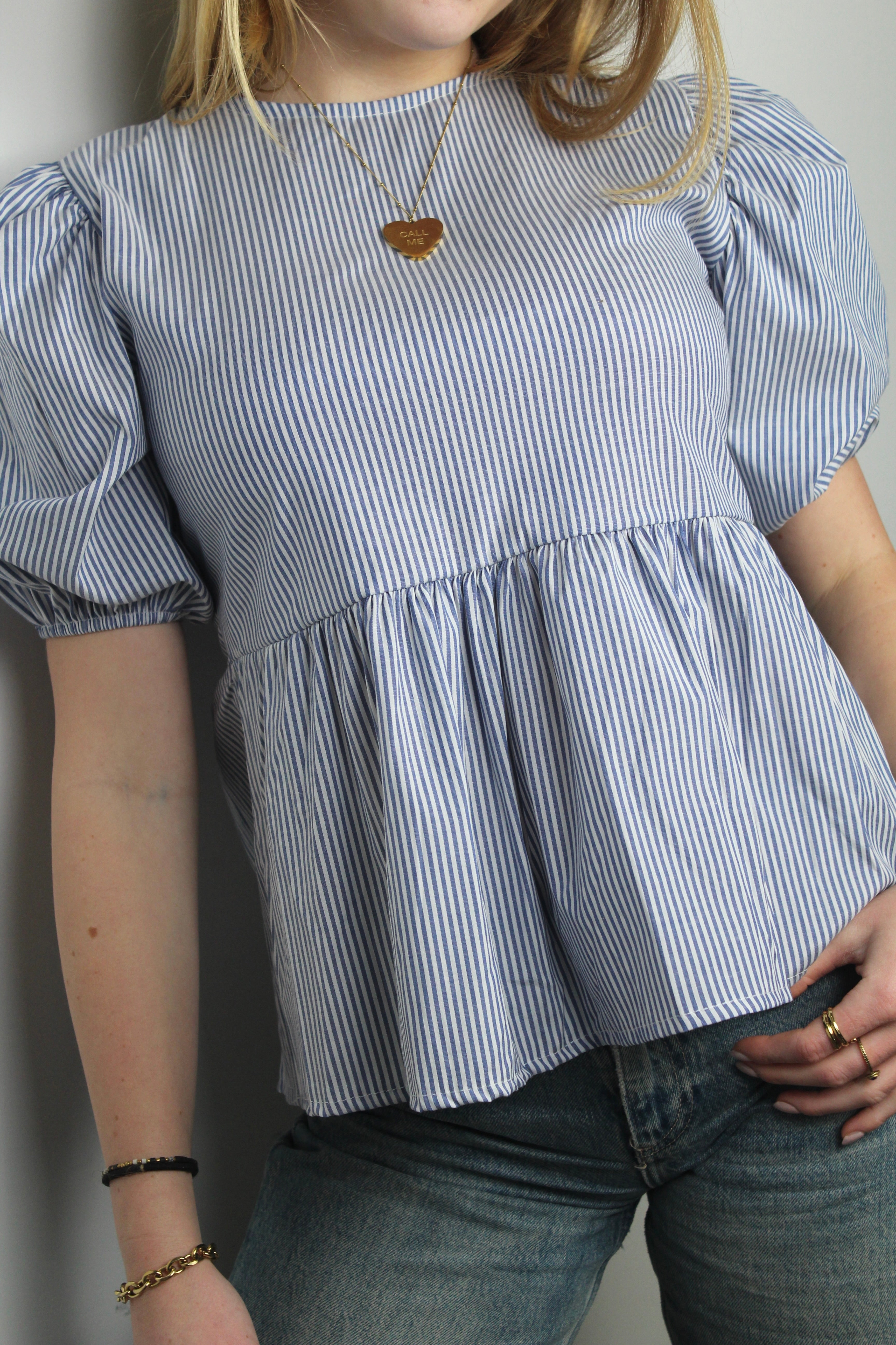 Eve blouse striped - blue/white