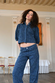 Denim-Glow-Top - blau