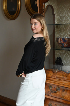 Michelle lace top - black