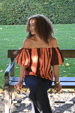 Fiore-blouse-rayée-marron-rose-Fashiontiger-1