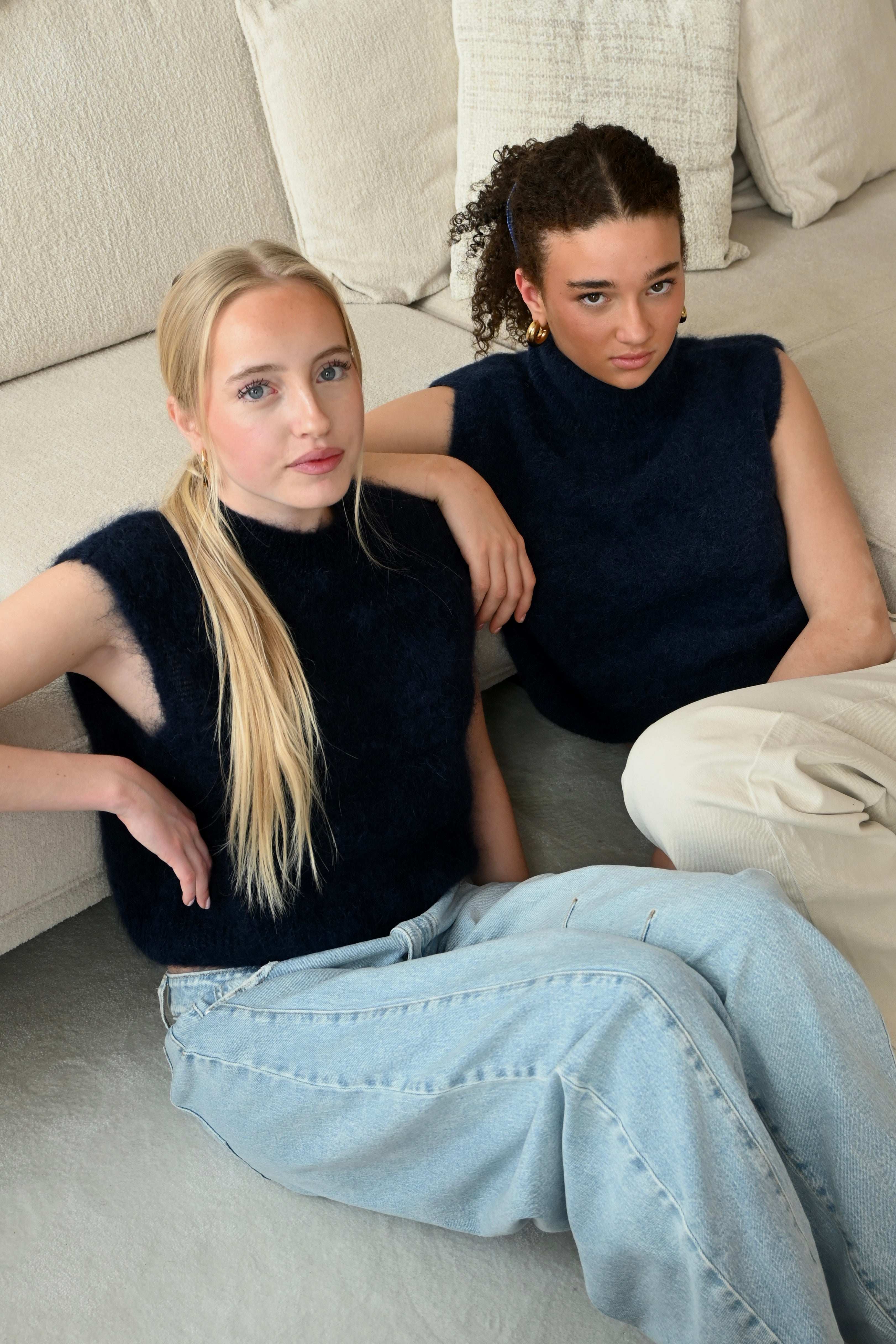 Cozy high knit - navy