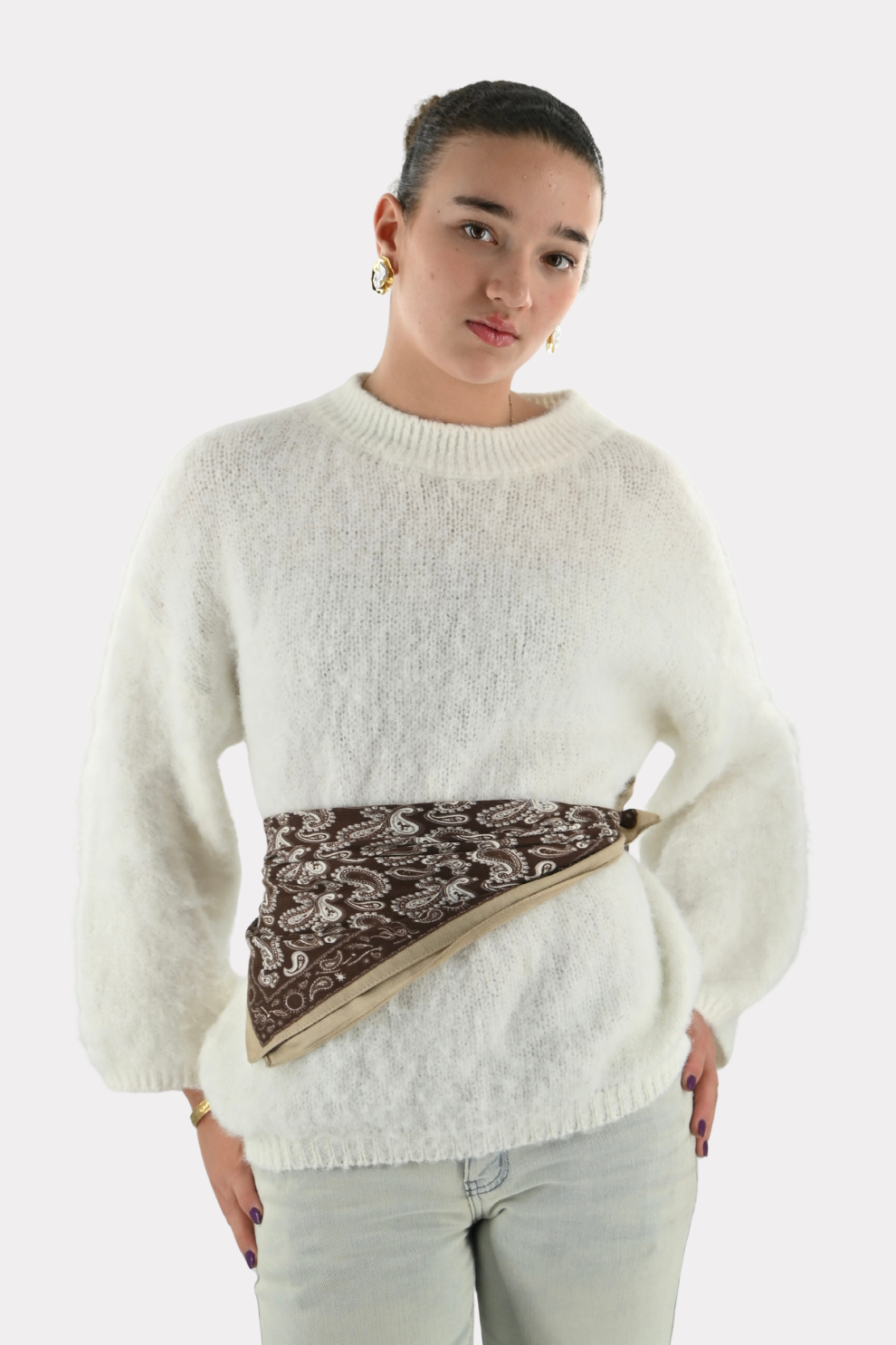 Boho paisley scarf - bruin