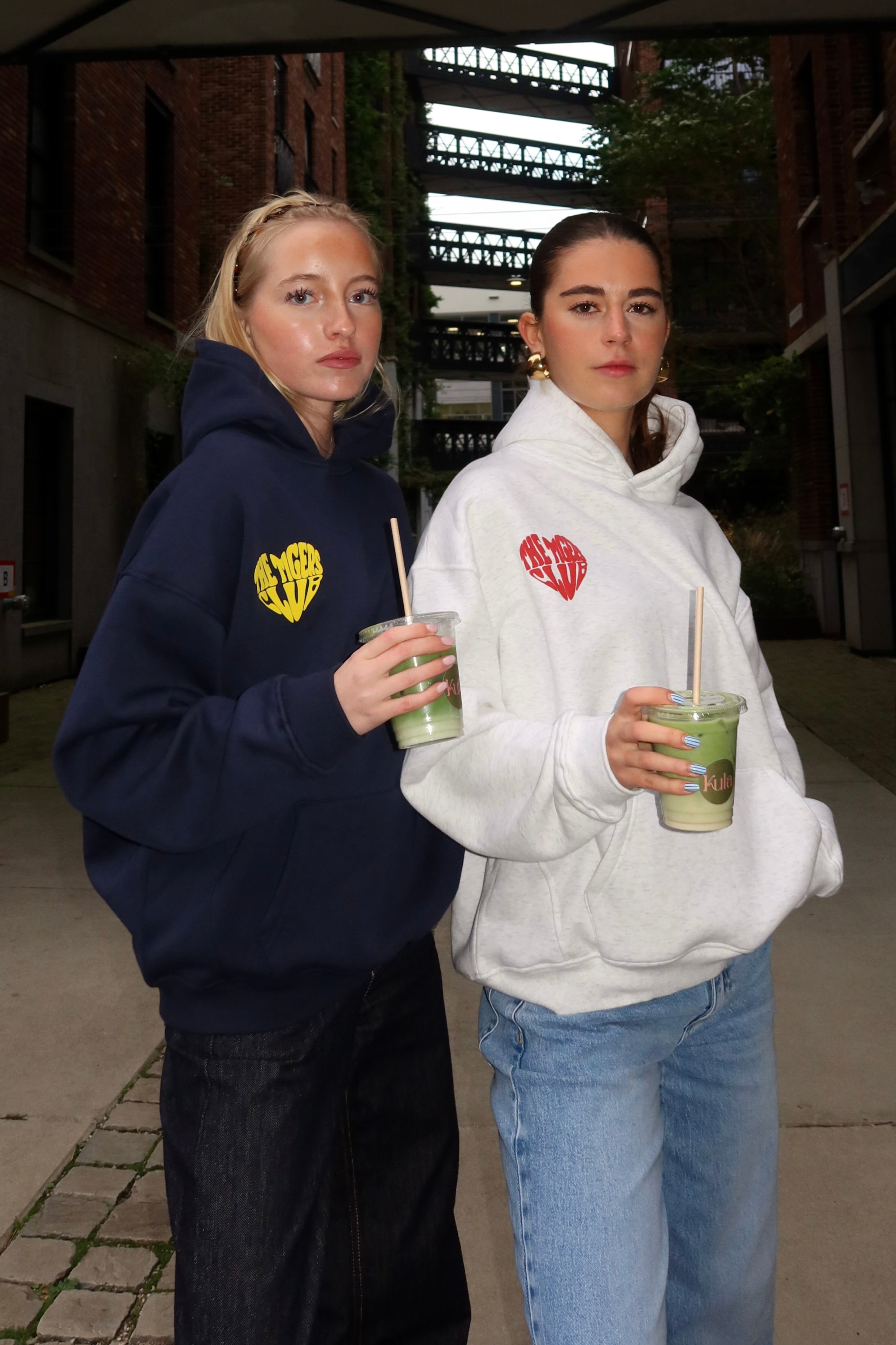 Sweat à capuche Love tigers - gris