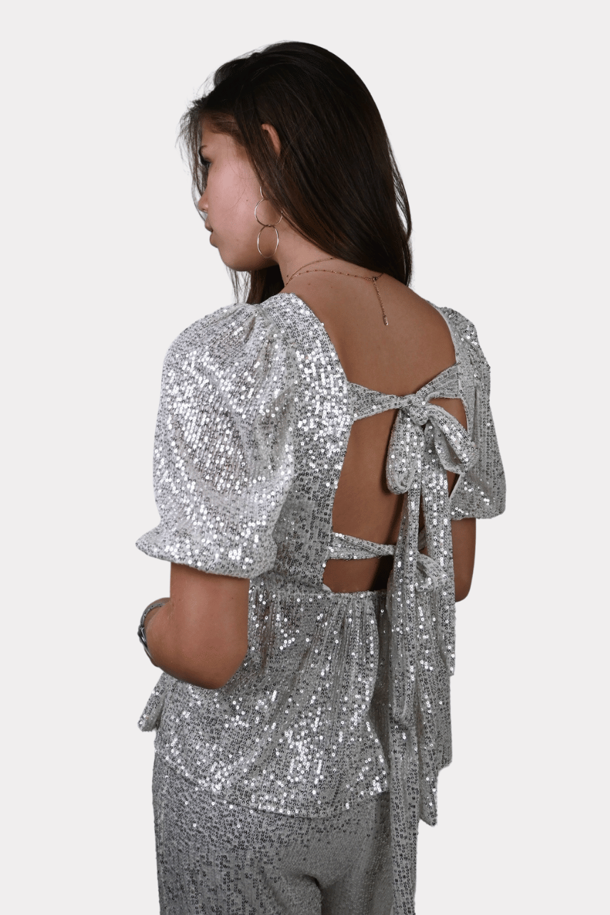 Ivy blouse sparkle - champagne