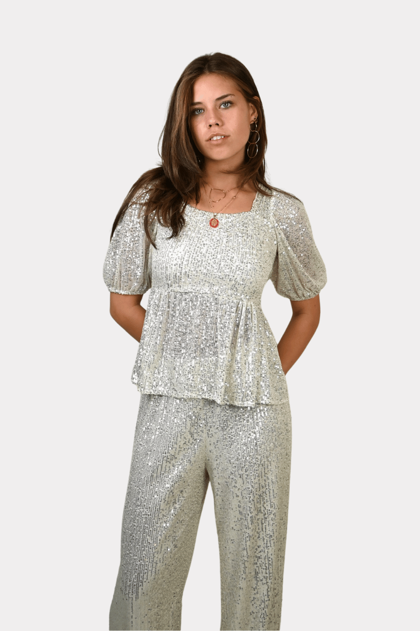 Ivy blouse sparkle - champagne