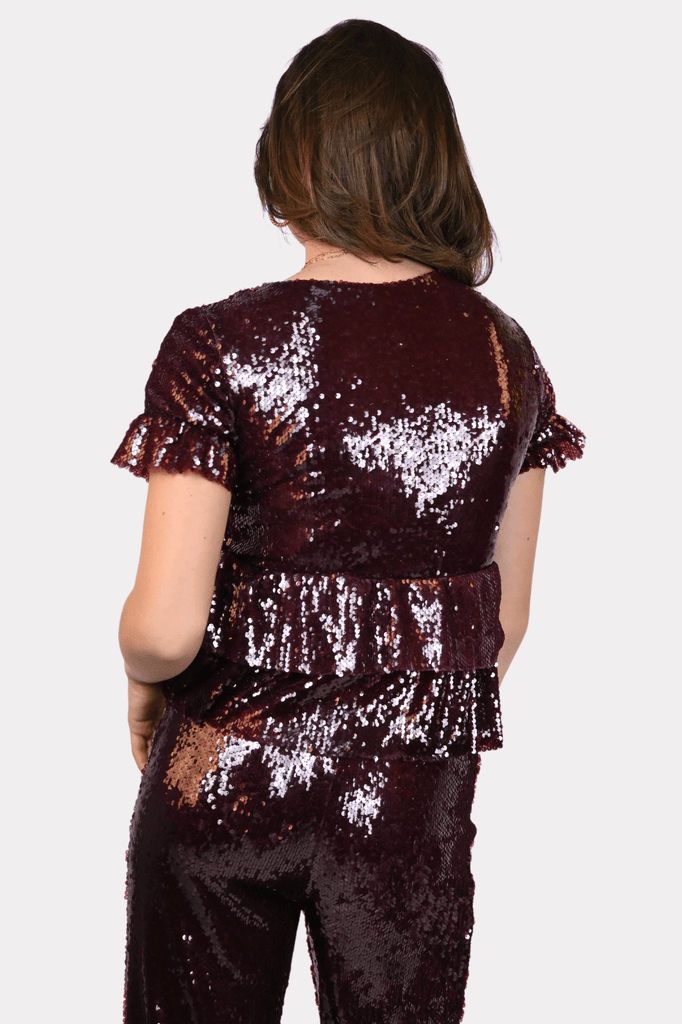 Mila sparkle top - bordeaux