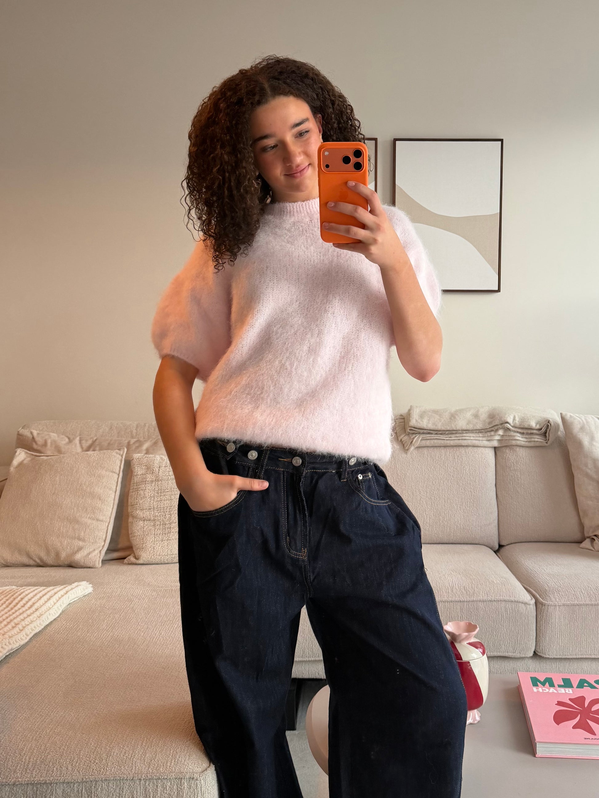 Faye knit short sleeve - baby roze - Fashiontiger 1