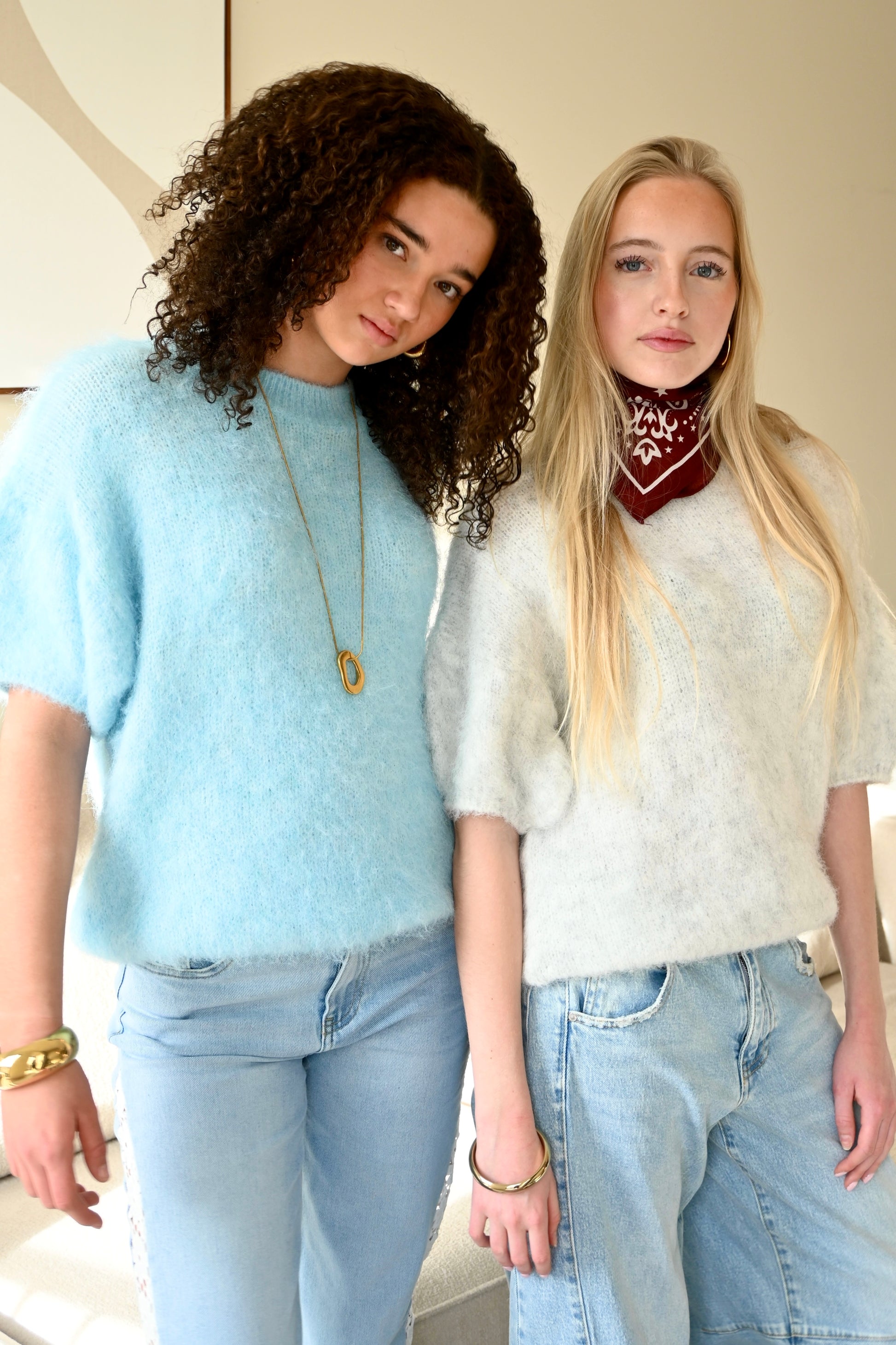 Faye knit short sleeve - grijs - Fashiontiger 3