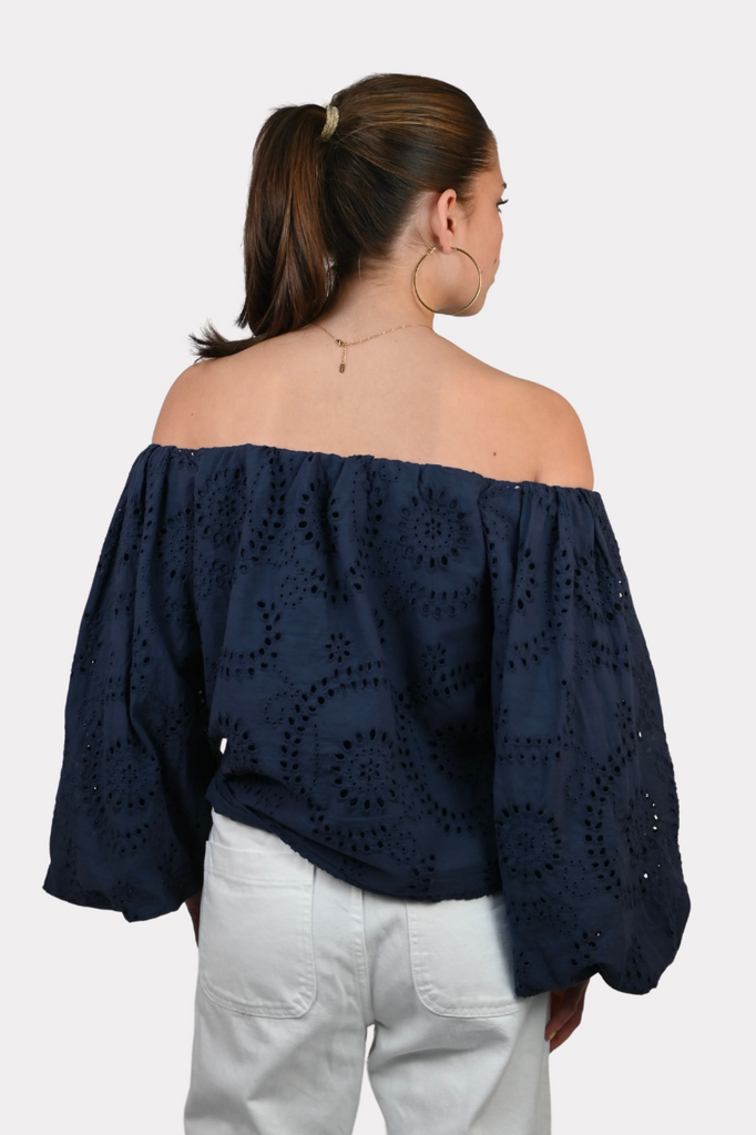 Febe blouse broderie navy 5