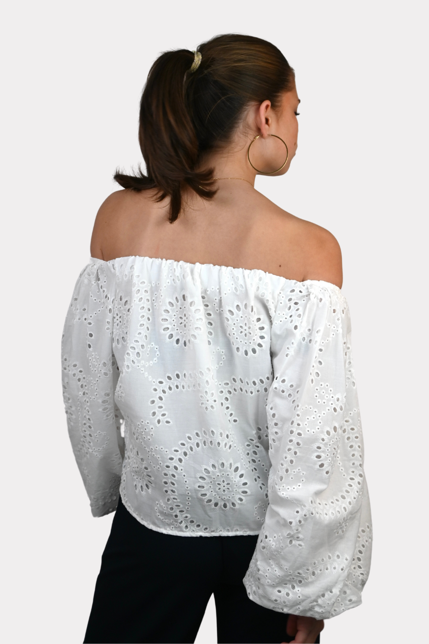 Febe blouse broderie white 3