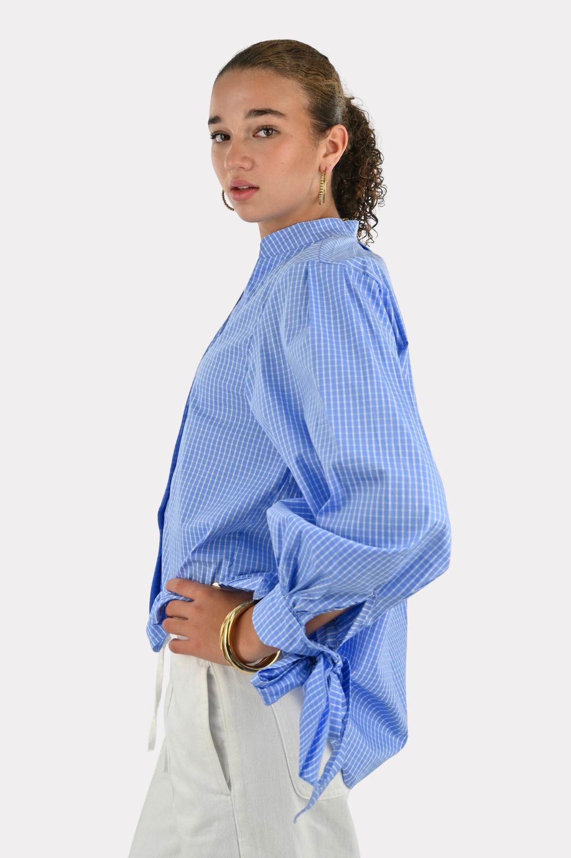 Floor blouse check - blauw - 2