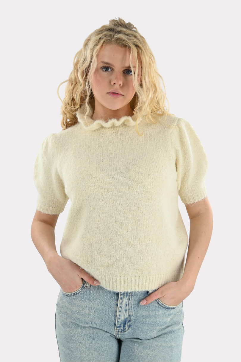 Fluffy mood top - creme - Fashiontiger 1
