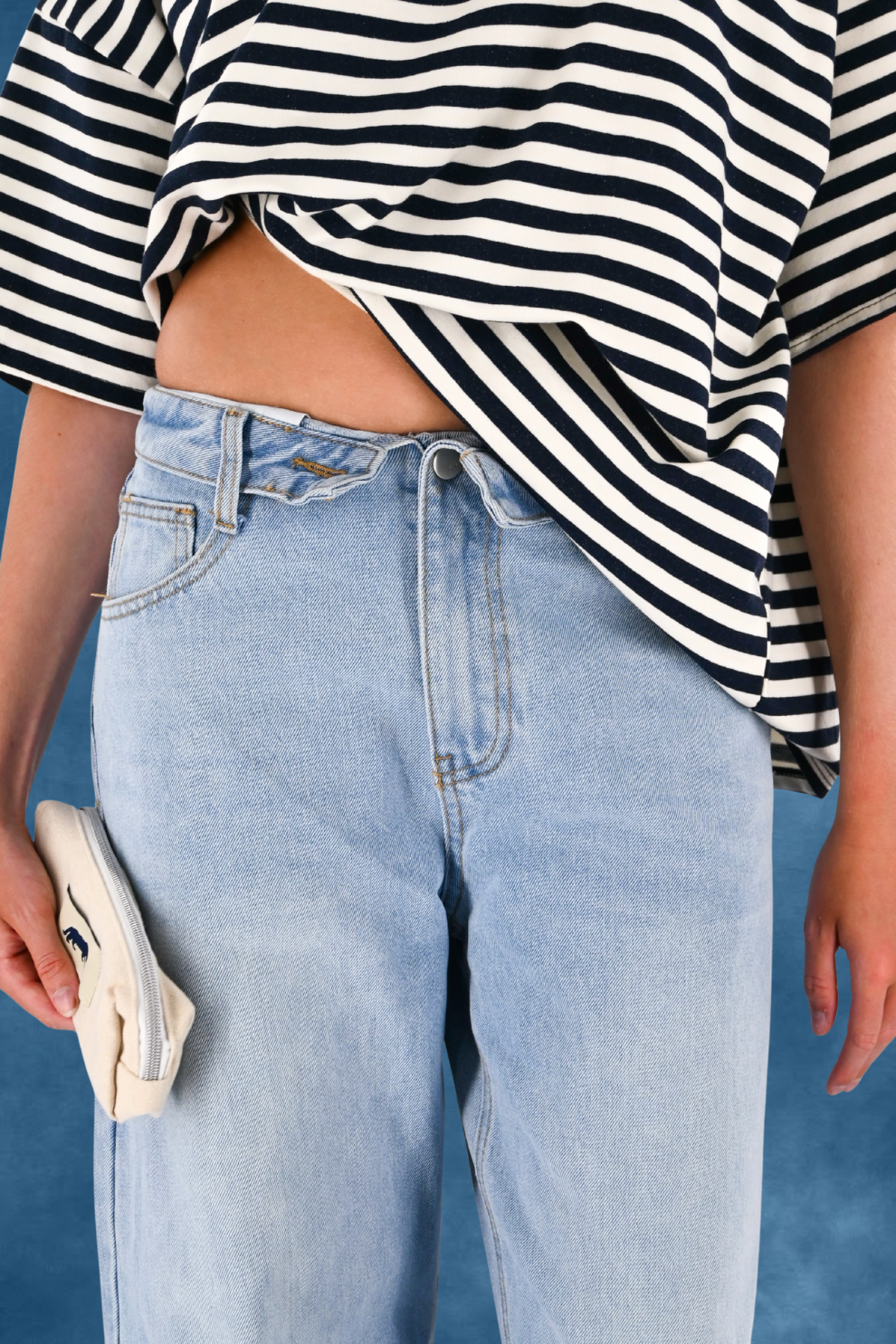 Folded barrel jeans - blauw - Fashiontiger 6