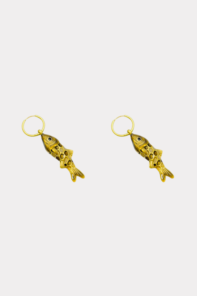 Happy fish earrings gold