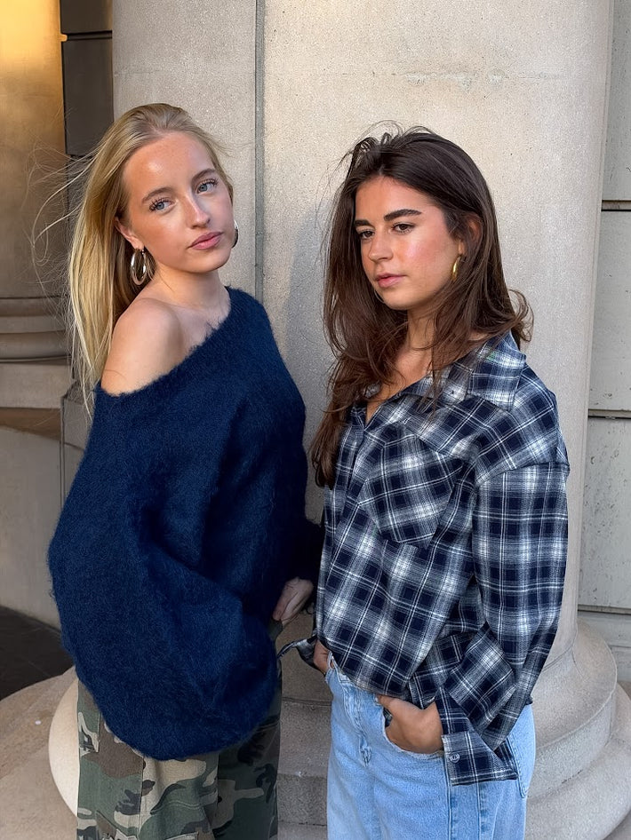 Maira off shoulder knit - navy