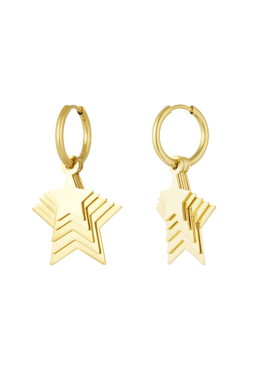 All stars earrings - goud