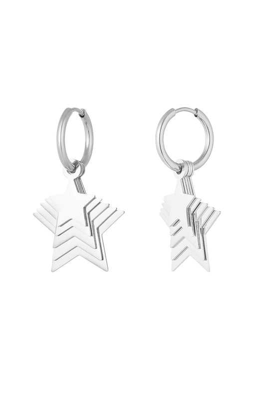 All stars earrings - zilver