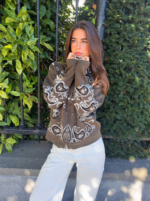 Aspen bandana zipper knit - groen