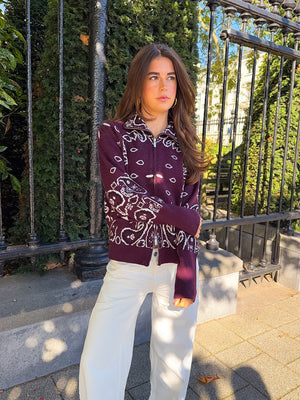 Aspen bandana zipper knit - bordeaux