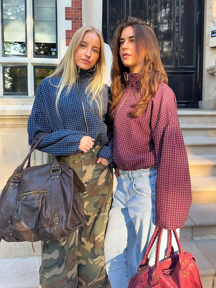 Autumn jacket check - bordeaux