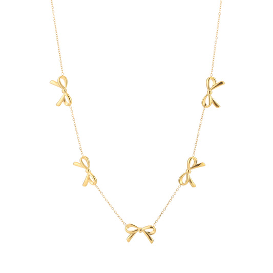 Bowtastic necklace  - goud