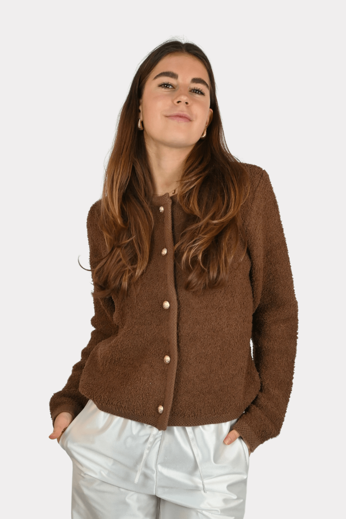 Liena cardigan - bruin - 4