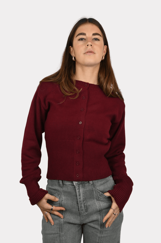 Lova knit vest - bordeaux - 1