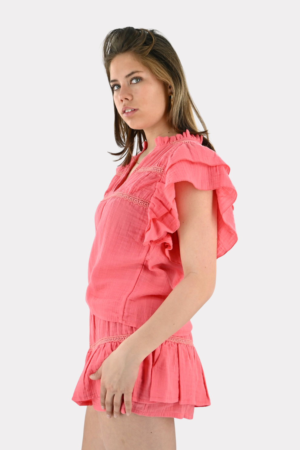 Menorca blouse - koraal - Fashiontiger 4