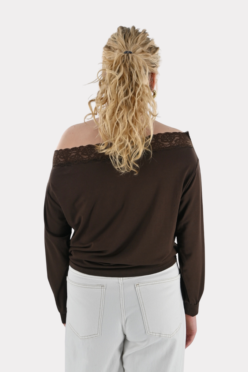 Michelle lace top - bruin - Fashiontiger 4