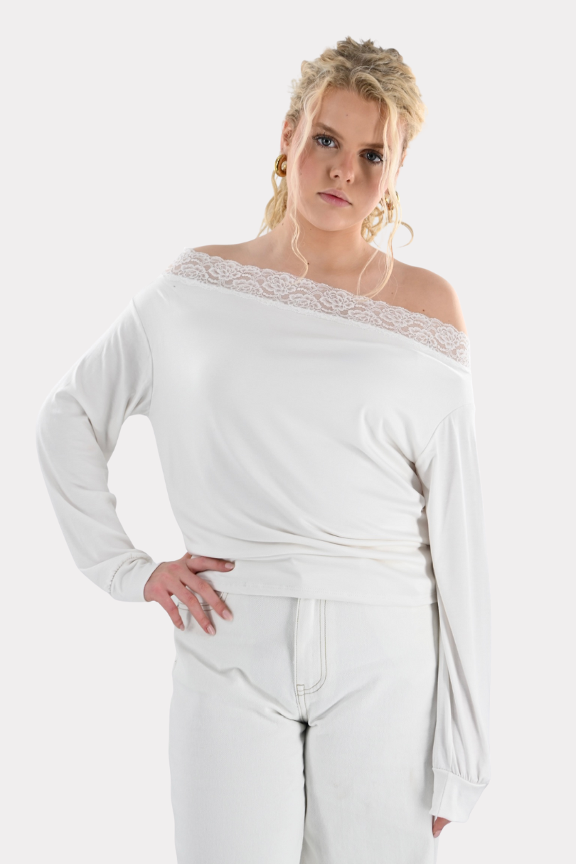 Michelle lace top - wit - Fashiontiger 1