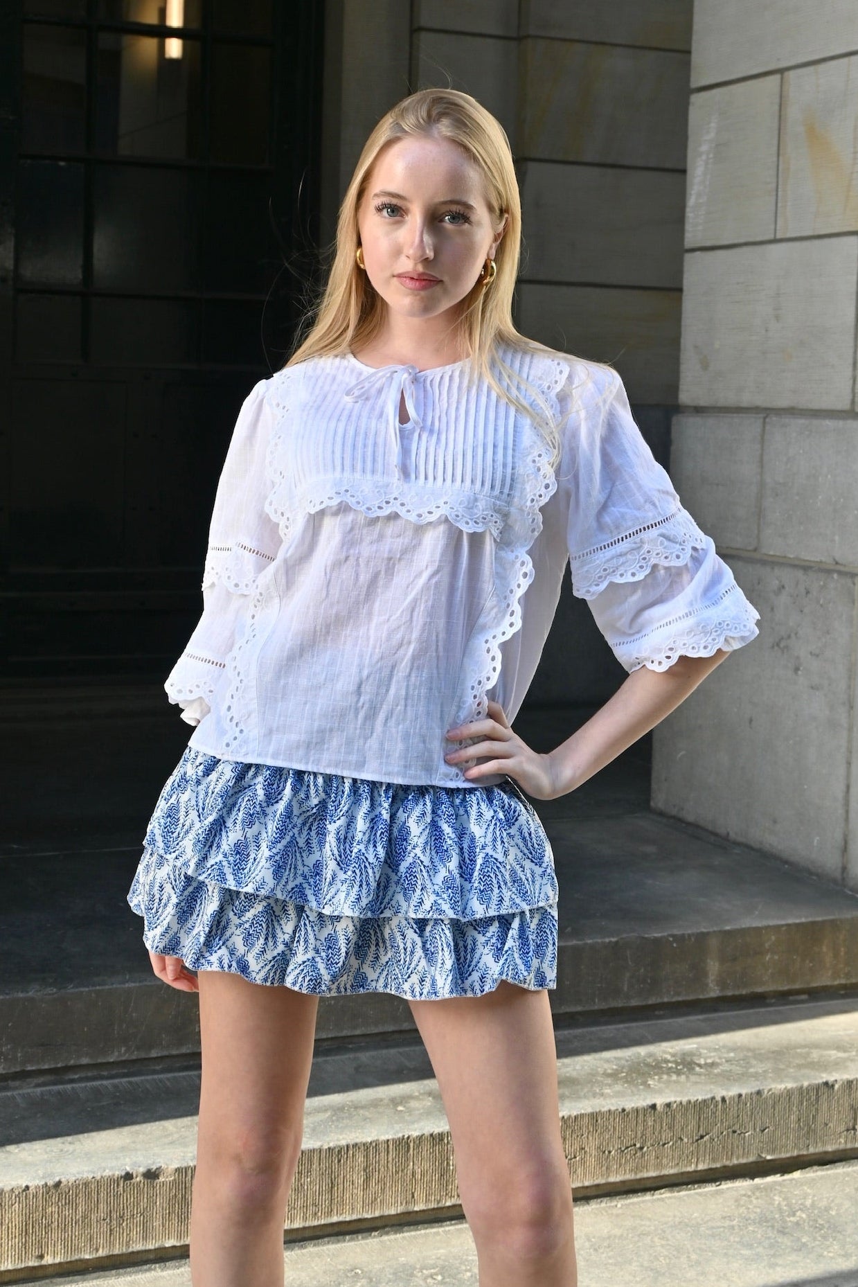 Mykonos skort - blauw - Fashiontiger 1