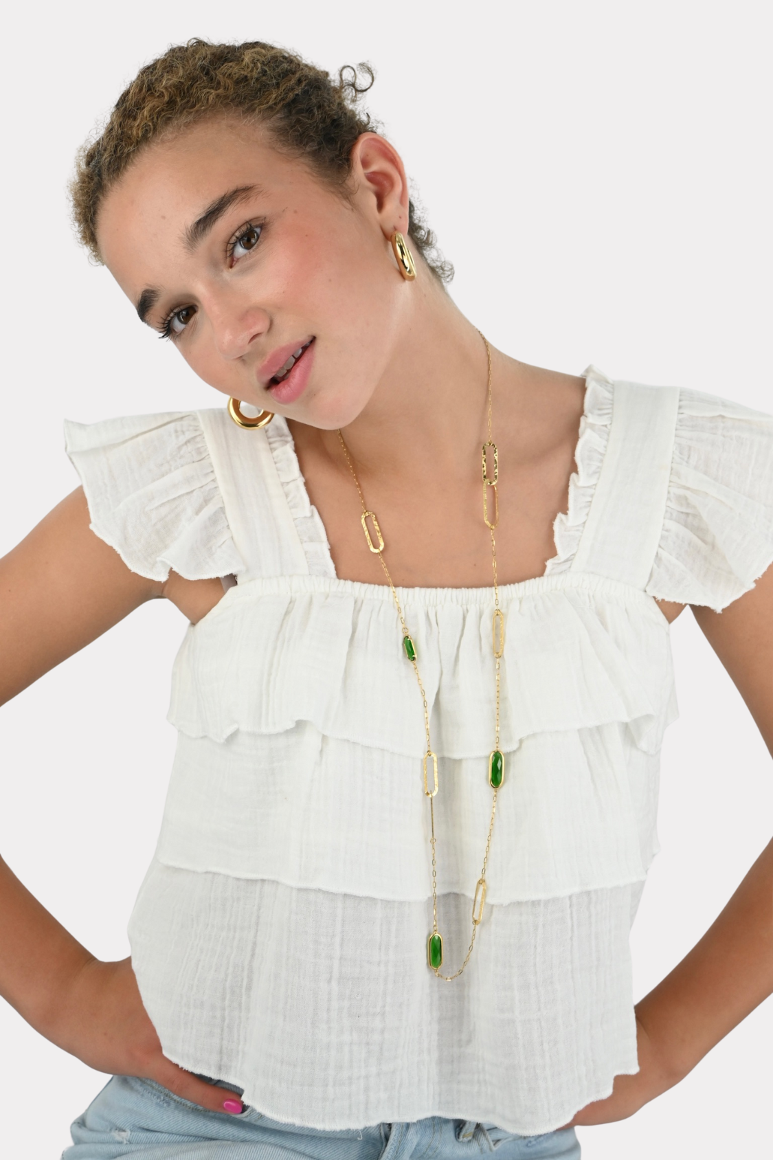 Mystery charm necklace - goud/groen 1